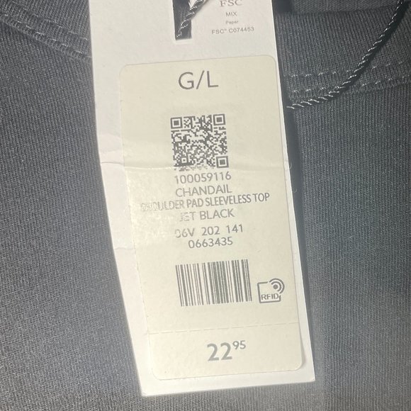 NWT | DYNAMITE | Black Sleeveless Top with Shoulder Pads | Large NWT - Picture 5 of 5